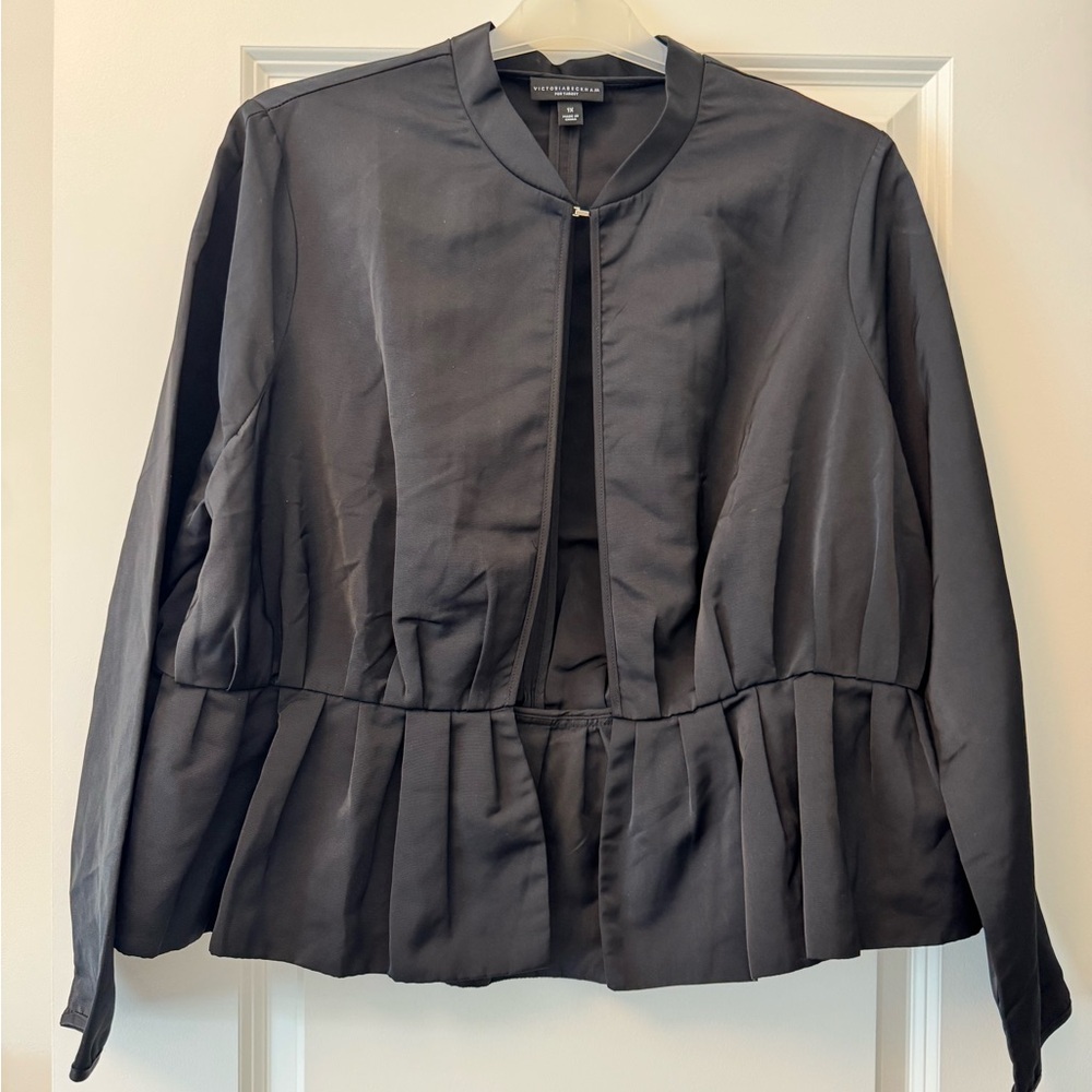 Black Women's Jacket with peplum hem